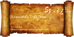 Szecskó Ákos névjegykártya
