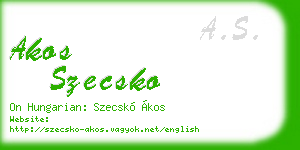 akos szecsko business card