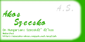 akos szecsko business card